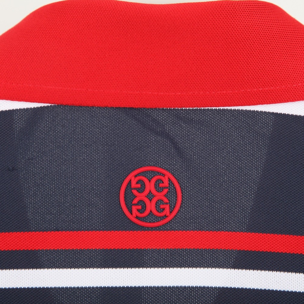 G/FORE Polo Shirt Mens Extra Large Navy Red Stripe Westchester Hills Golf Club - Picture 5 of 13